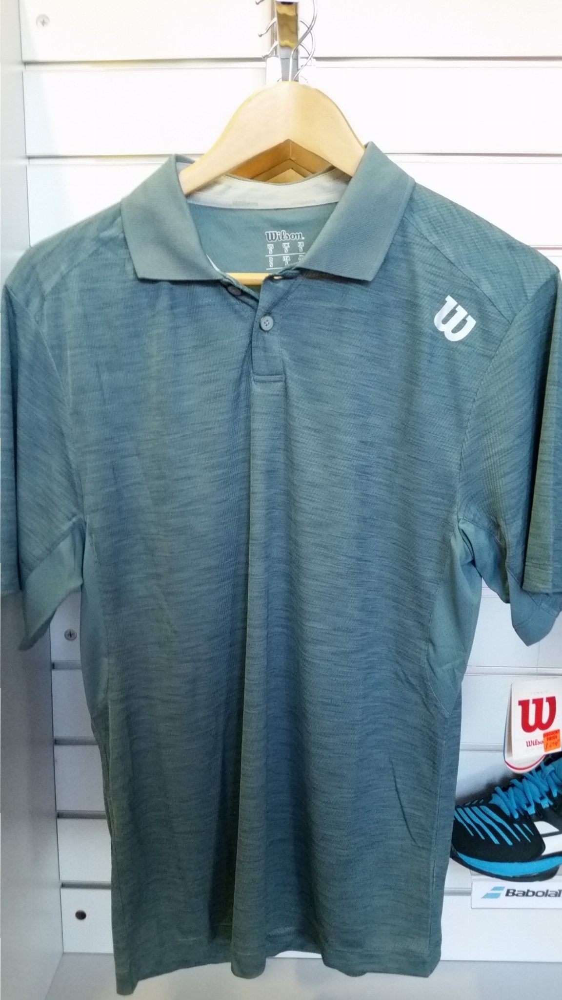 Wilson Textured Polo Tee-shirt, Blue Mirage - Tennis Racquet | Tennis ...